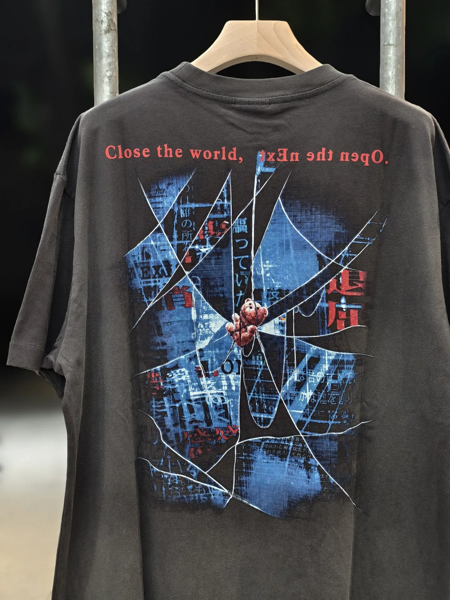 Yao Fashion New Vintage Tops Hip Hop Anime Printing TEE Heavy Washing 100% Cotton Brand NO Hope Outdoor T-shrit for Men Clothing