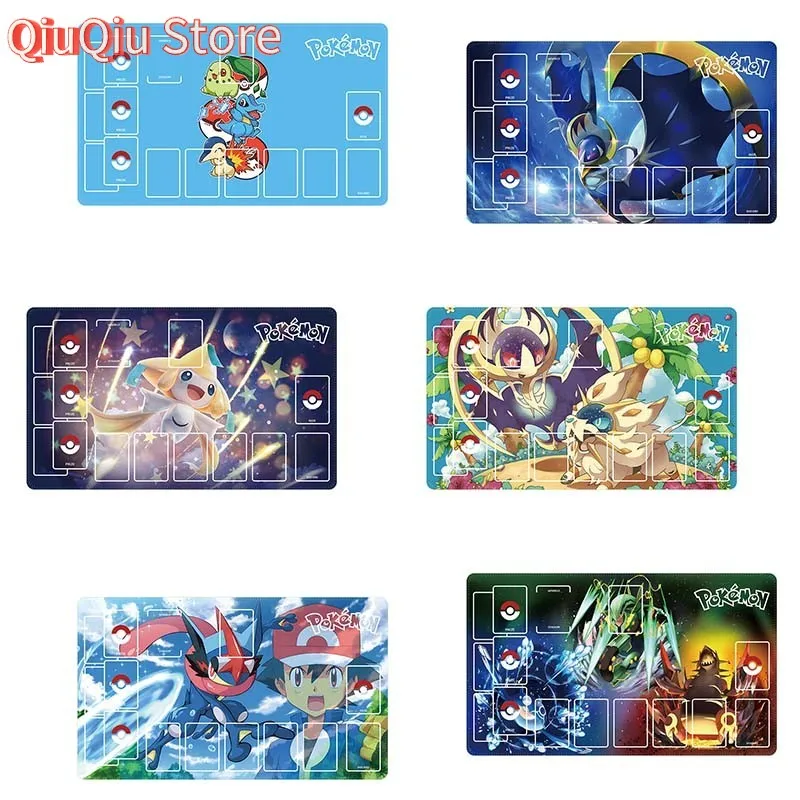 

60x35x0.2cm Anime Pokemon GAME PTCG Dedicated DIY Card Playmat Battle Against K01 Jirachi Lunala Solgaleo Collection Gift Toys