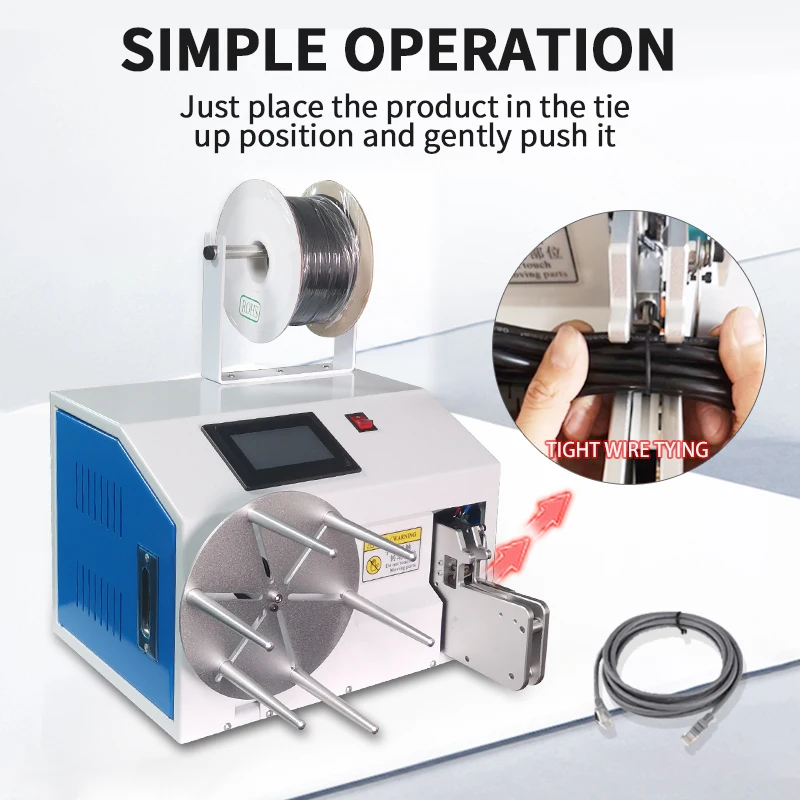

Автоматический станок для обвязки электрических проводов с сенсорным экраном, профессиональное оборудование для намотки и связывания кабелей 3-60 мм, черный цвет