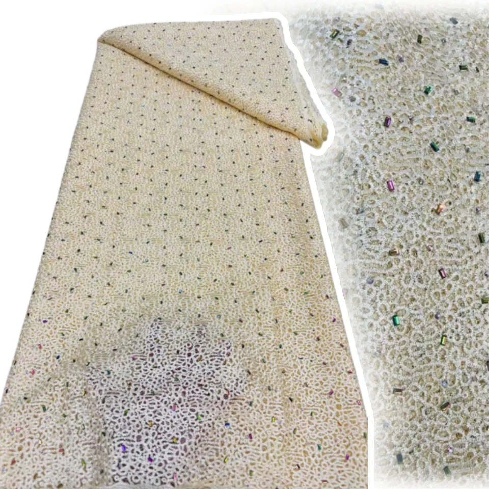 

Африканский красочный алмазный гипюровый шнур, кружевная ткань, белая водорастворимая кружевная ткань, нигерийская сетка для женского платья, шить TP1539