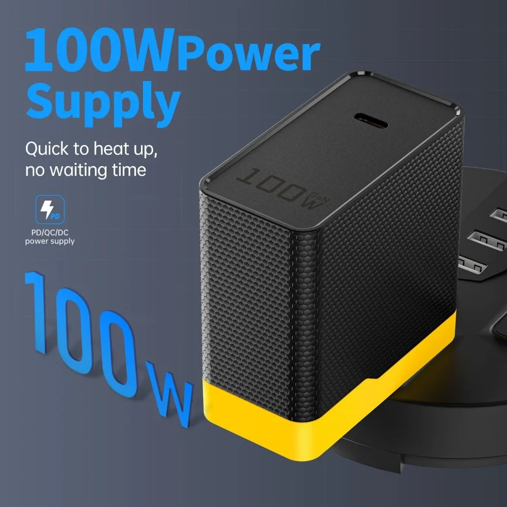 100W Portable Soldering Iron Kit, Fast Heating 3S, Adjustable Temp 212-842℉, Includes 6 Tips for Electronics Repair