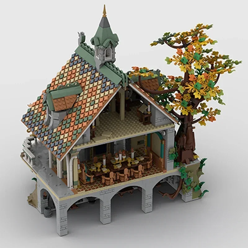 แหวน King Street View รุ่น Moc อาคารอิฐ The Last House เทคโนโลยี Modular Blocks ของขวัญของเล่นคริสต์มาส DIY ชุดประกอบ