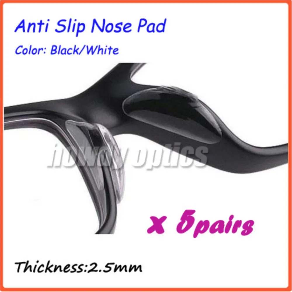 5prs Eyeglasses Silicone Auti Slip Nose Pad Adhesive Plastic Soft sticker 2.5mm Black or Clear color for options