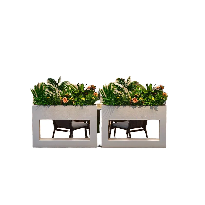 a for Classic Minimalist Hollow Luxury Flower Pot Large Outdoor Rectangular Planter Durable Home Garden Customized Size