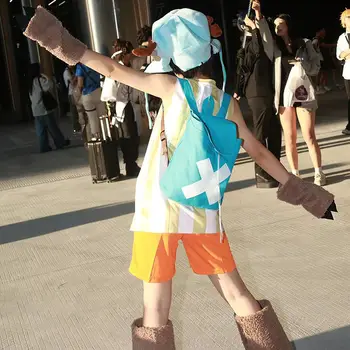 Horké anime One Piece plátěná taška modrý batoh Tony Chopper Cosplay roztomilá školní taška přes rameno velká kapacita knihařský dárek k narozeninám 8 nejlepší prodej mochila chopper one piece - №1