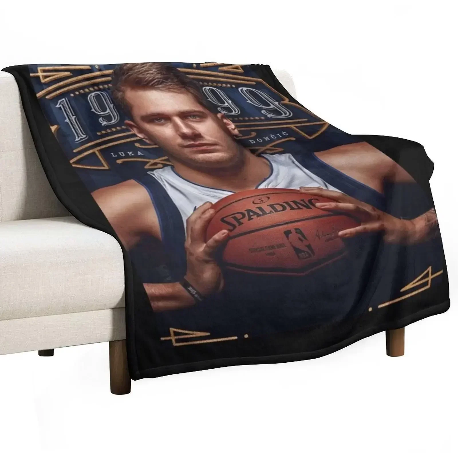 

Doncic Luka Art Throw Blanket Retros Flannel Fabric Sofa Blankets