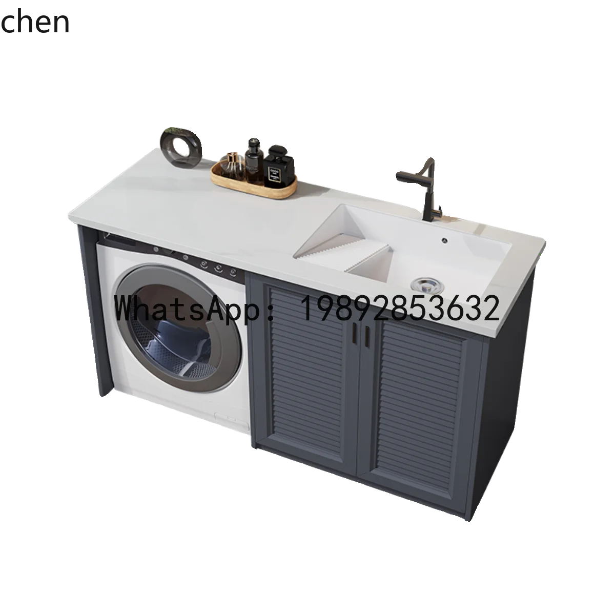 PYH Balcony Washing Machine Cabinet  Outdoor Patio Waterproof Sunscreen with Washboard Cabinet