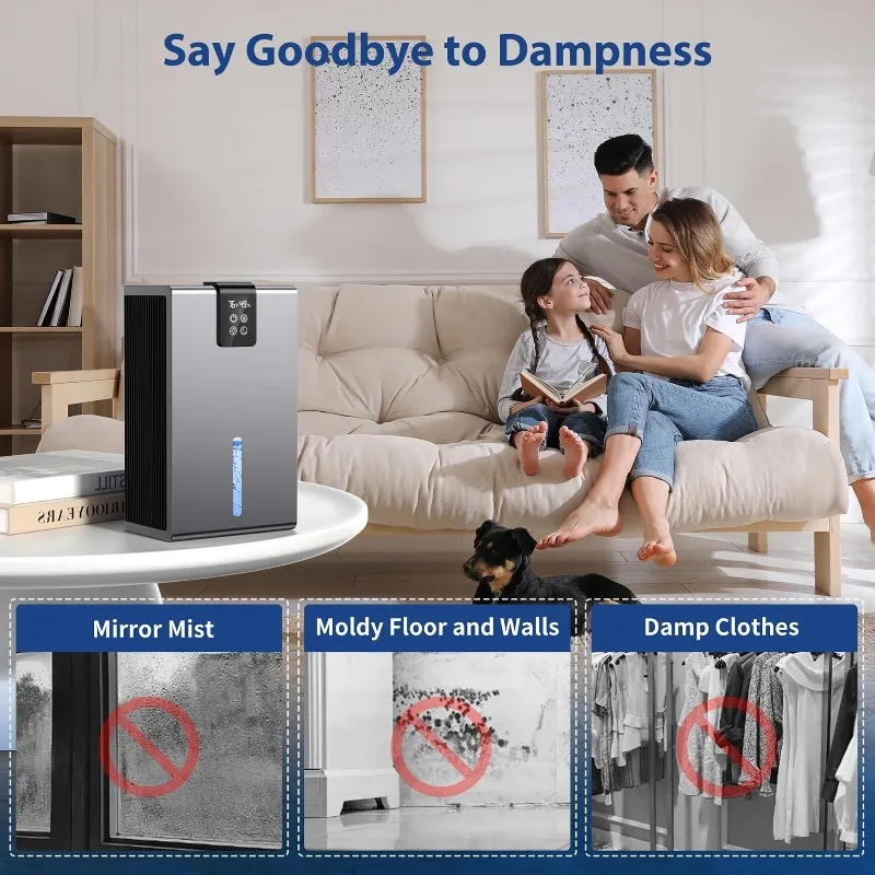 Wet Drying Moisture Air Purifier Household Dehumidifier 2.2L Water Tank with Display Remote Control Multi Functional