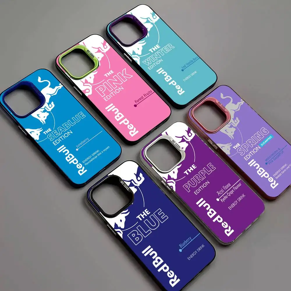 Funda para Teléfono con Logotipo Rojo B_BullS, Colorida, Compatible con iPhone 12, 11, 13, 14, 15, 16, 17 Max, Pro, Plus