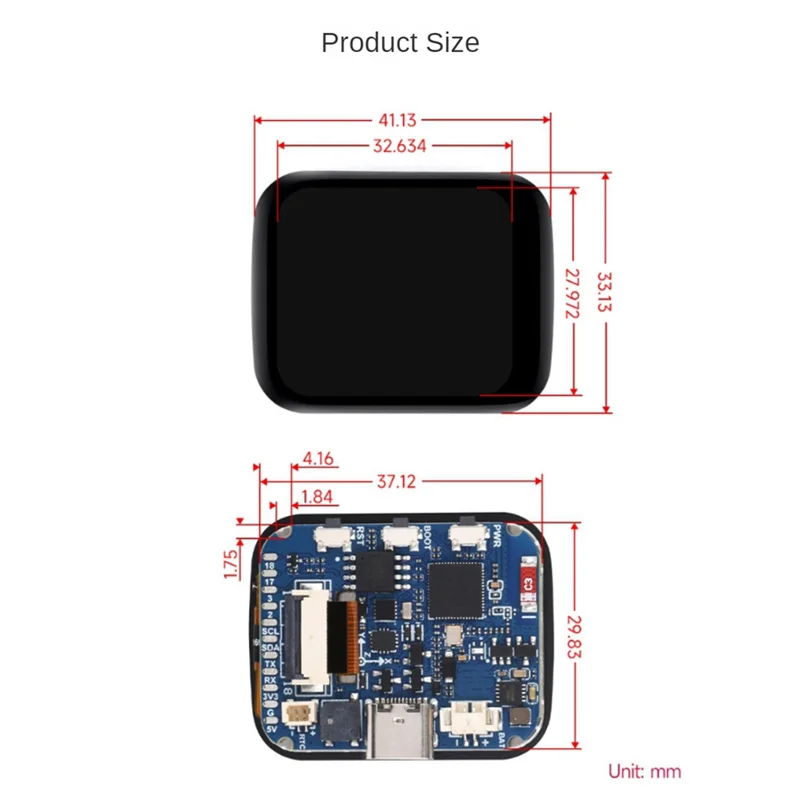 جيدا الصنع-ESP32-S3 1.69 بوصة تعمل باللمس شاشة الكريستال السائل لوحة تطوير متحكم 240X280 ST7789V2 تسارع ثلاثي المحاور