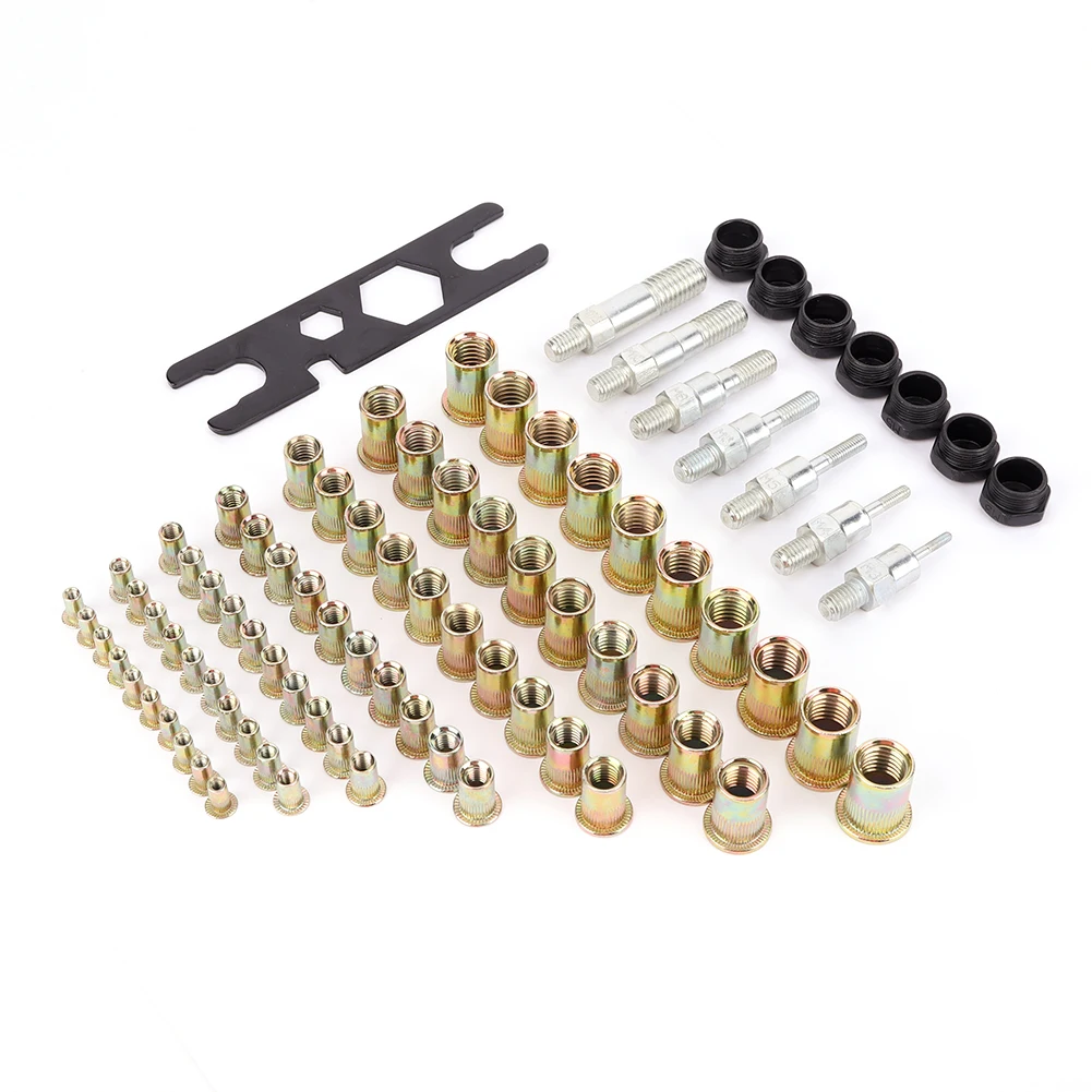 Rivet Nut Tool M3 M4 M5 M6 M8 M10 M12 Professional Rivet Nut Assortment Hand Sheet Metal Automotive Gun Complete Kit Toolbox