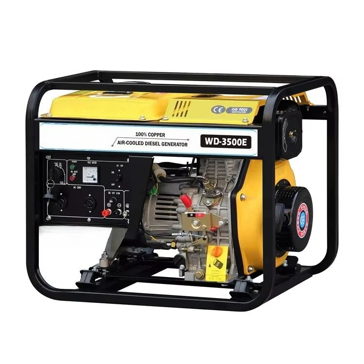 Single Cylinder 3.5kw Open Frame Diesel Generator for Home Use Camping Recoil Electric Start 50Hz/60Hz Frequency