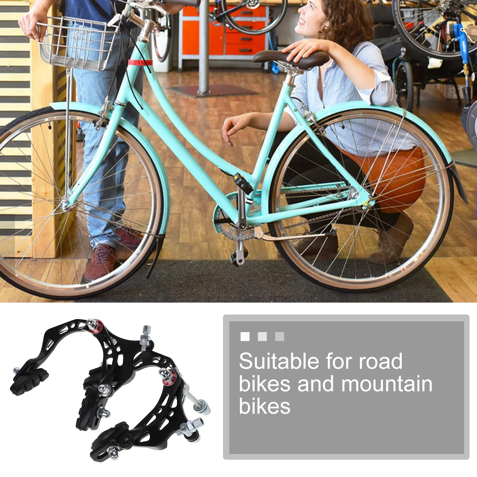 

2pcs Aluminum Alloy Brake Calipers For Bike Mountain Bicycle Replacement Wear-Resistant Cycling Brakes Quiet Design Bike