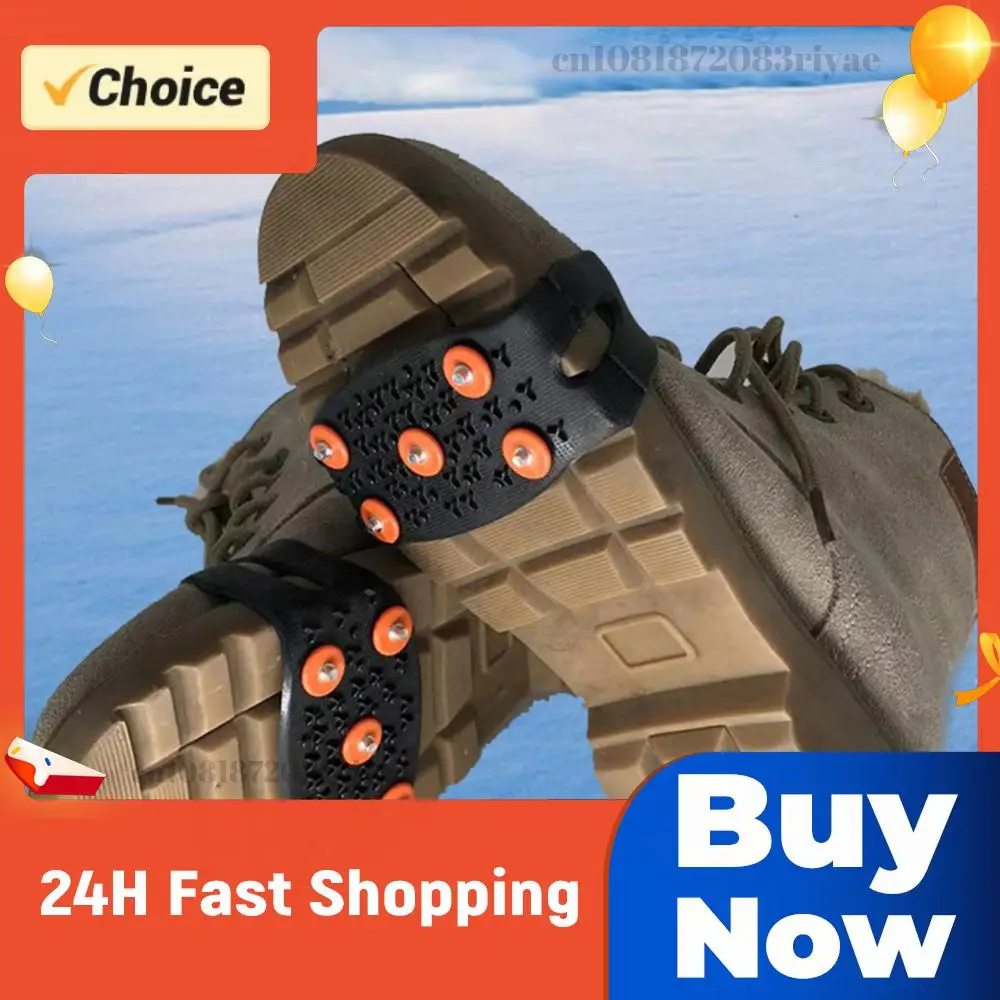 

5-Stud Mountaineering Cleats Anti Slip Snow Claw Shoe Covers Unisex Shoes Ice Cleats Walking Hiking Accessories