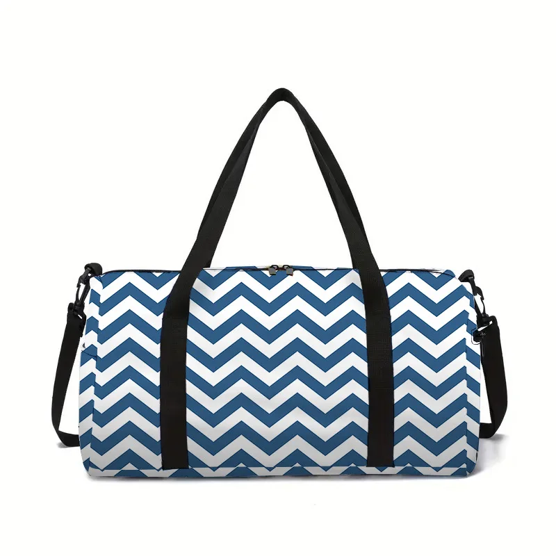 stripe graffiti leopard print ethnic style 3D Printed Large Capacity Travel Bags Barrel Shape Outdoor Sports Bags Gym Yoga Bag