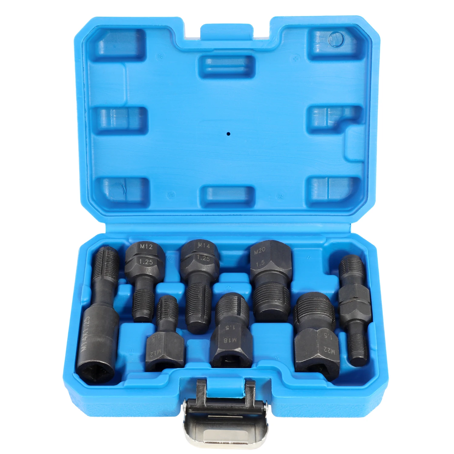 8Pcs Spark Plug Thread Repair Tool Kit Spark Plug Chaser Back Tap Set For Repairing Threads M10 M12 M14 M18 M20 M22