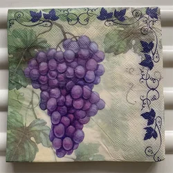 Decoupage wedding servilletas vintage napkins paper elegant tissue beautiful grape cherry fruit birthday party towel decor 20
