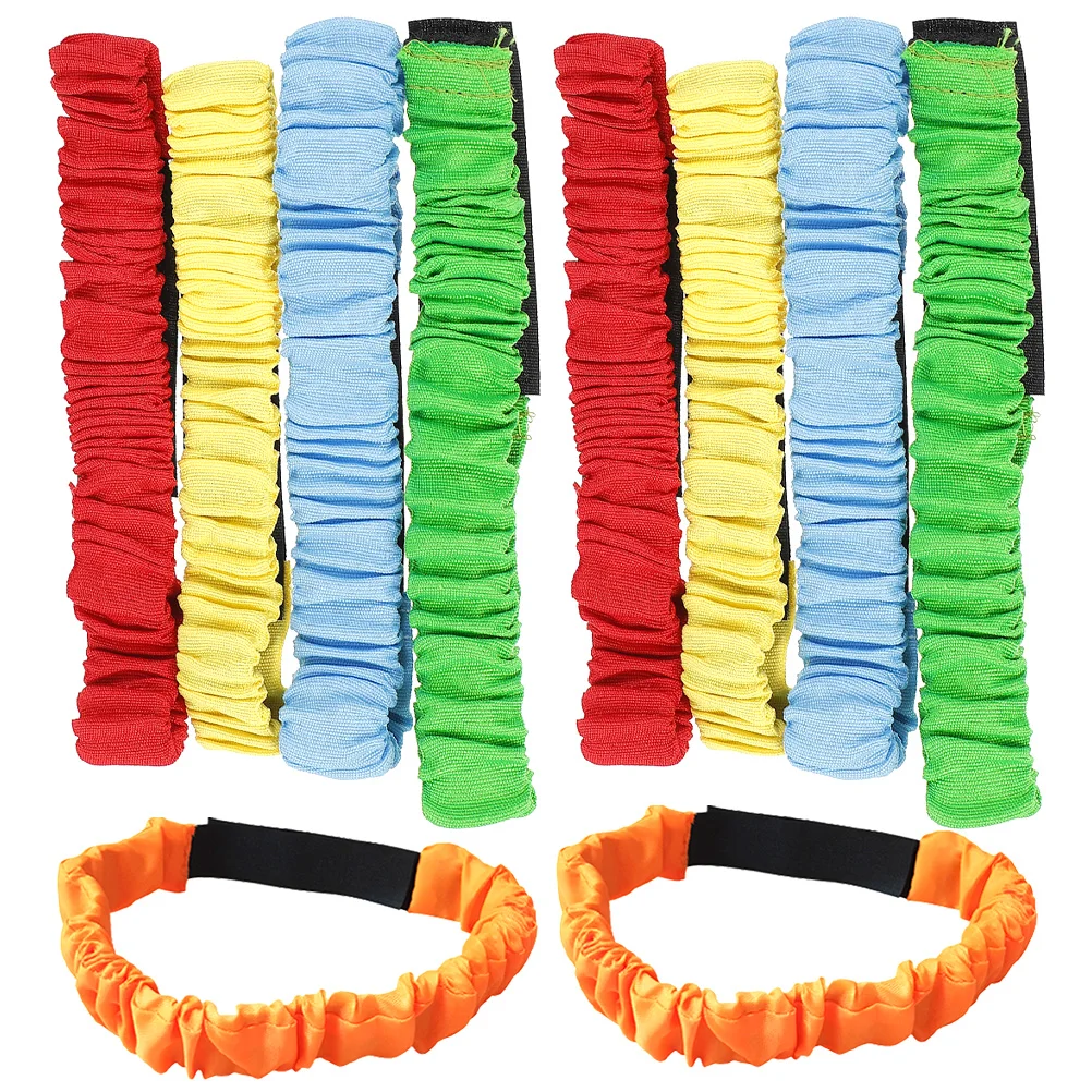 

10pcs Three legged Race Set Colorful Elastic Leg Straps Bright Tie Ropes Durable Fit All Ages Outdoor Games Activities