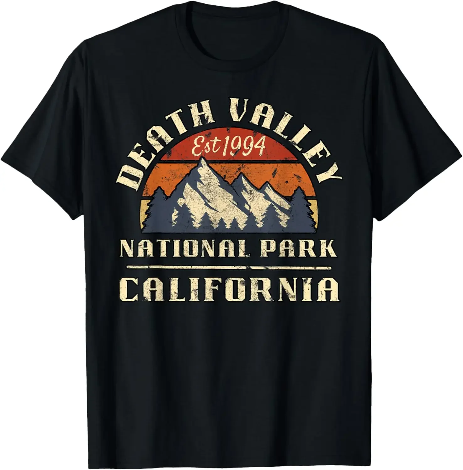 Death Valley National Park California Mountain Hiking Retro T-Shirt