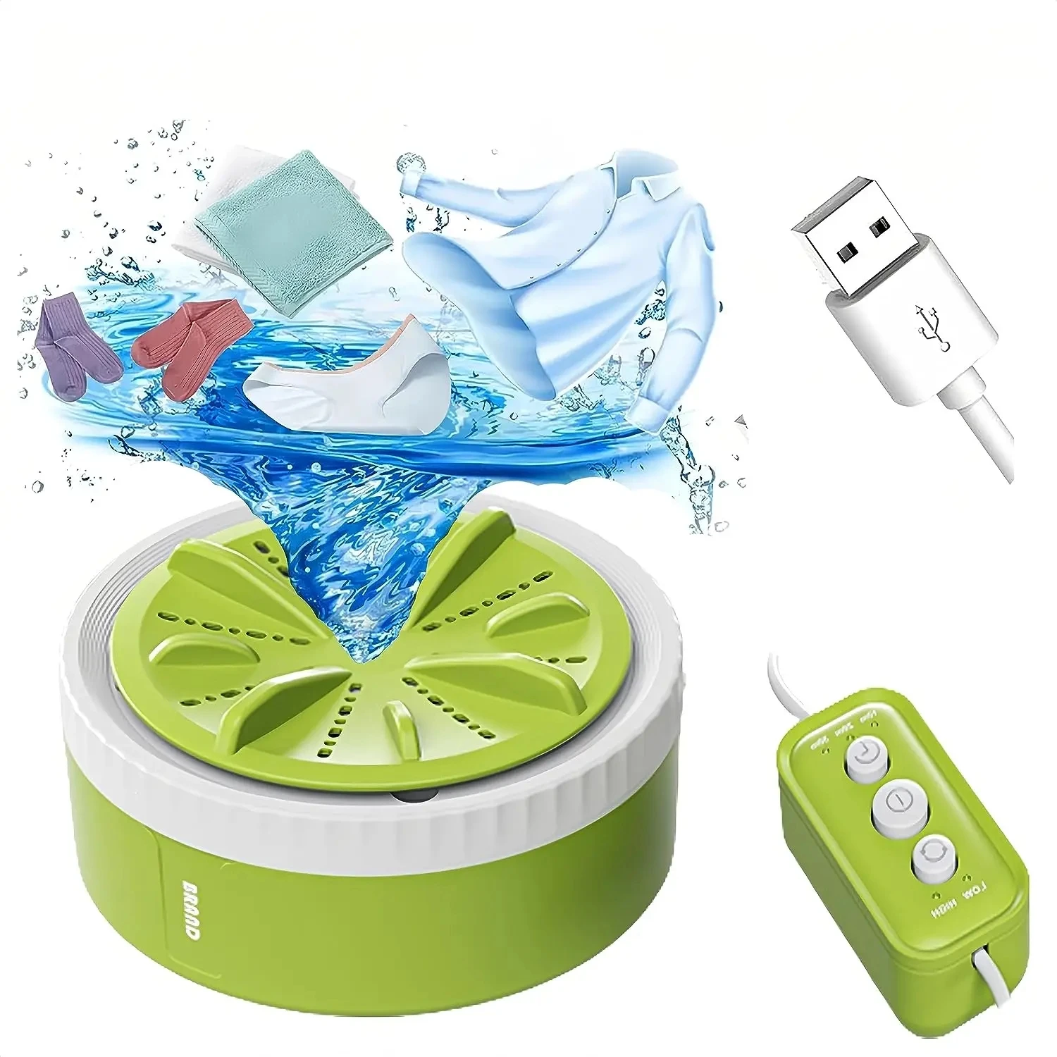 3 Speed Timing Mini Portable Washing Machine USB Rotating Turbine Washing Machine Underwear Socks Washing Machine for Travel