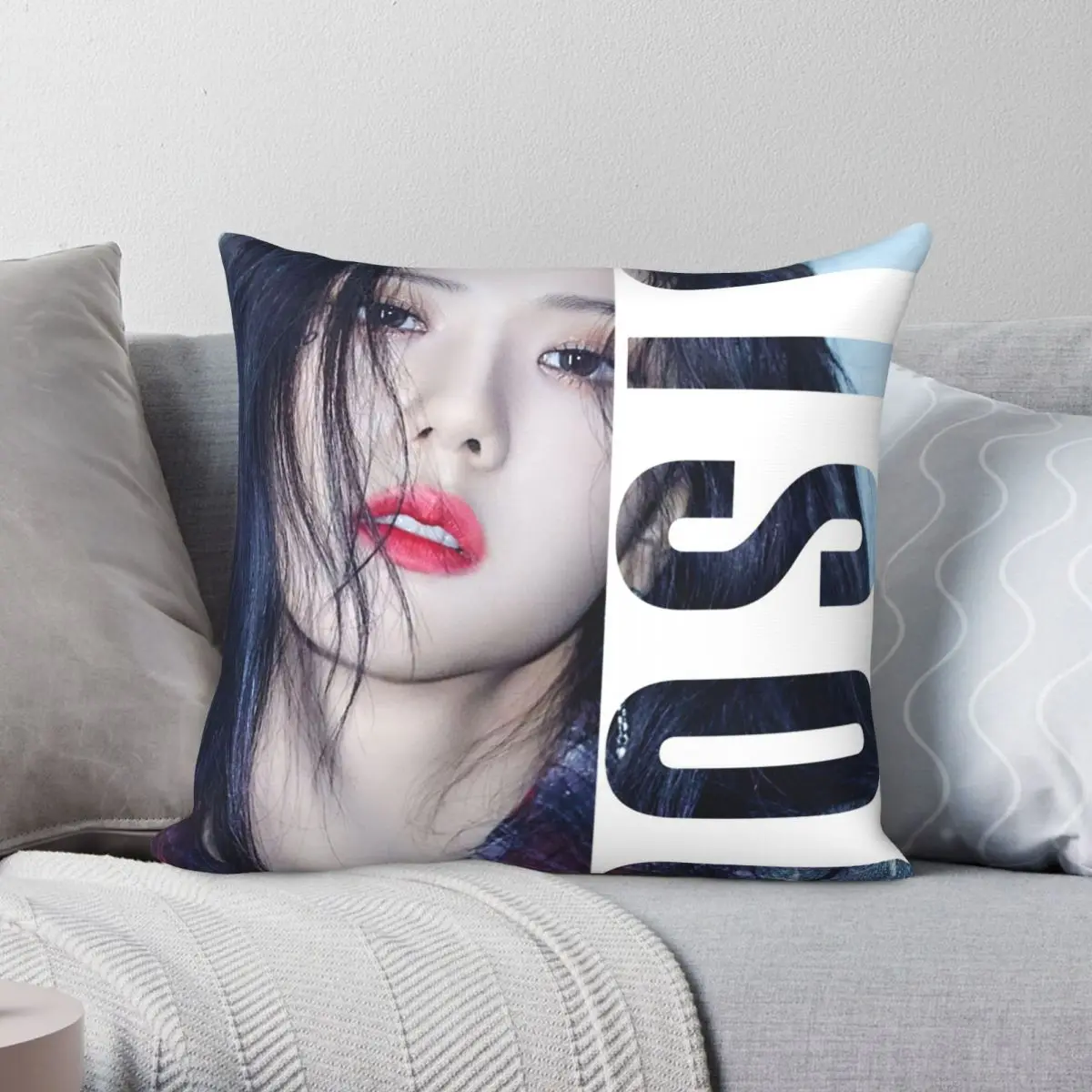 Kpop Jisoo Pillowcase Polyester Linen Velvet Creative Zip Decor Pillow Case Car Cushion Cover 18