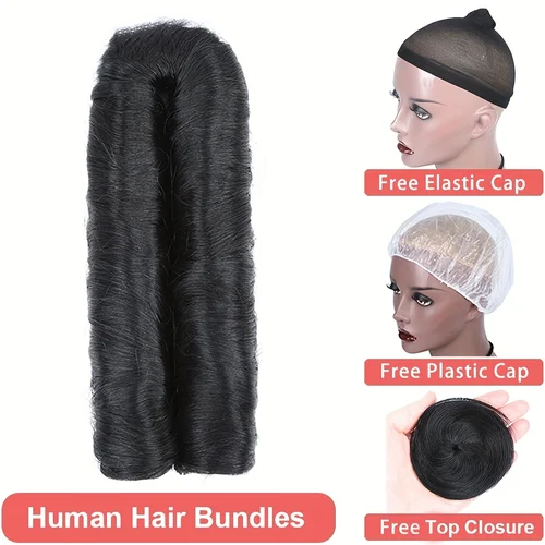 Imagen 2 del producto Extensiones de cabello humano rizado, 28 Uds., extensiones de pelo ondulado brasileño, extensiones de cabello humano de pelo corto para mujer