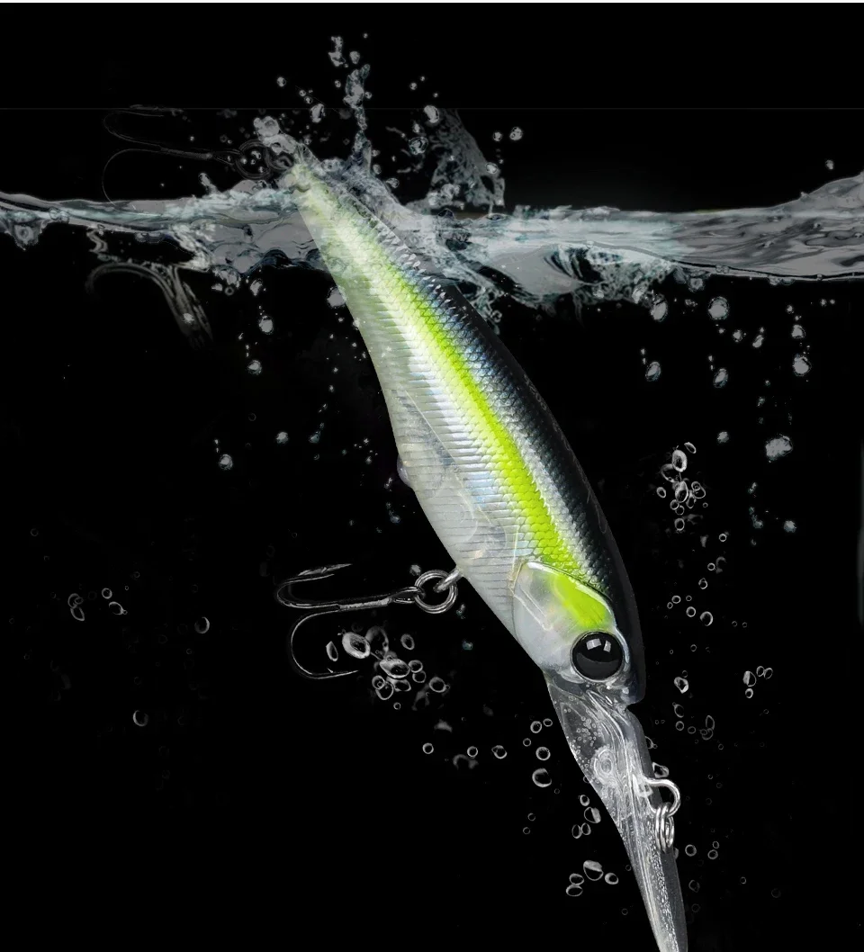 TSURINOYA Max 3,7 m 60 SP 5,7 g Aussetzung Minnow Angelköder Explorers SHAD Weitwurf Harter Köder für Hechtbarsch Chub Jerkbait – Detail 8