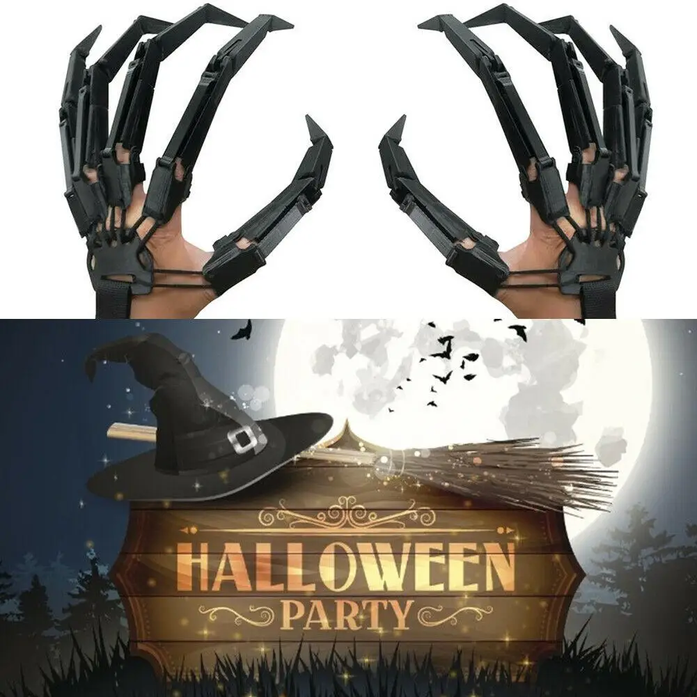 Halloween Przegubowe rękawiczki na palce Elastyczne Zabawne Elastyczne Zabawki Kostium Impreza Duch Pazur Model Ręki Halloween Party Decor