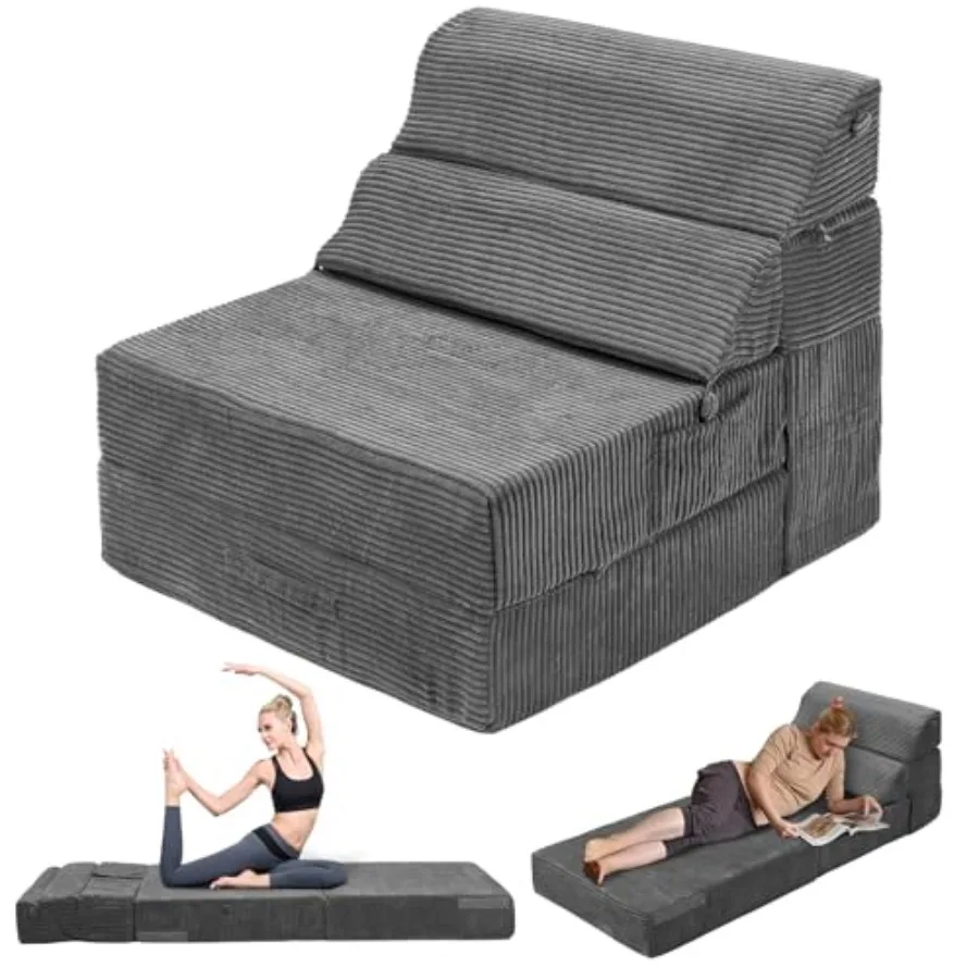 Comfy Folding Sofa Bed - Convertible Sleeper Sofa Fold Out Sofa Bed Sleeper Chair Couch for Living Room Guest Foldable Floor Ch