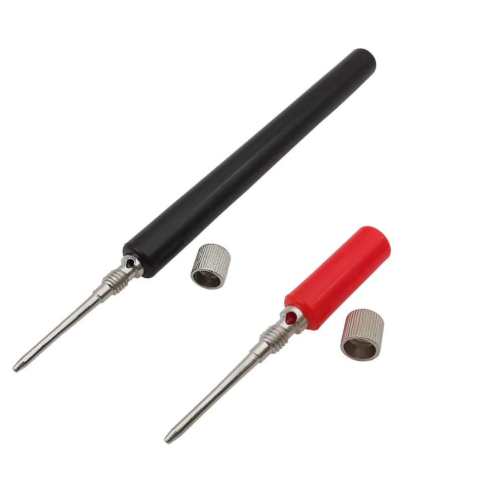 1Pair Multimeter Spring Electrical Test Probe Tip Hook Wire Connector For Stainless Steel Needle Test Leads Pin 126mm/58mm