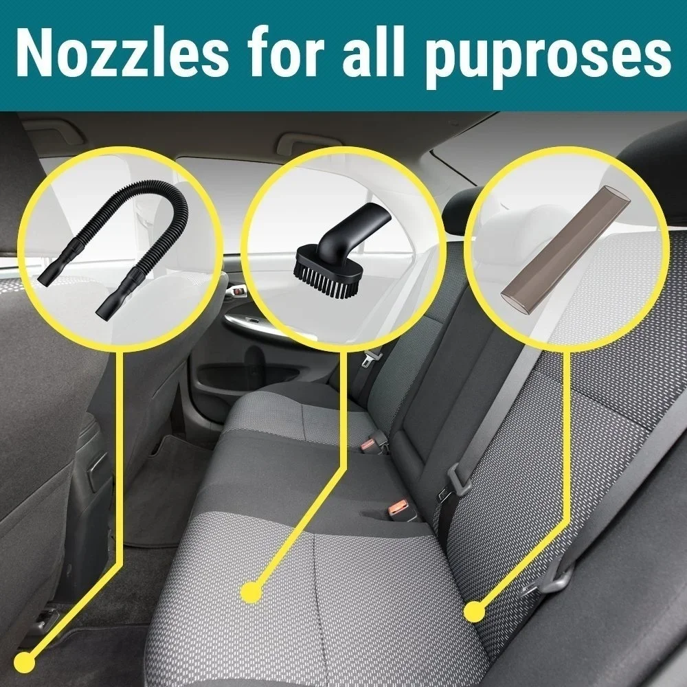 مكنسة كهربائية محمولة للسيارة 12 فولت، أداة تنظيف تلقائية قوية بالشفط والرطب والجاف لتفصيل السيارة الداخلي