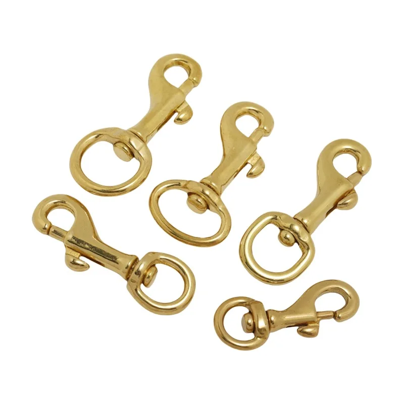 Pure Copper Dog Buckle Safety Hook - Heavy Duty Vest Clip for Pet Leash, Leather Bag, Collar DIY Hardware