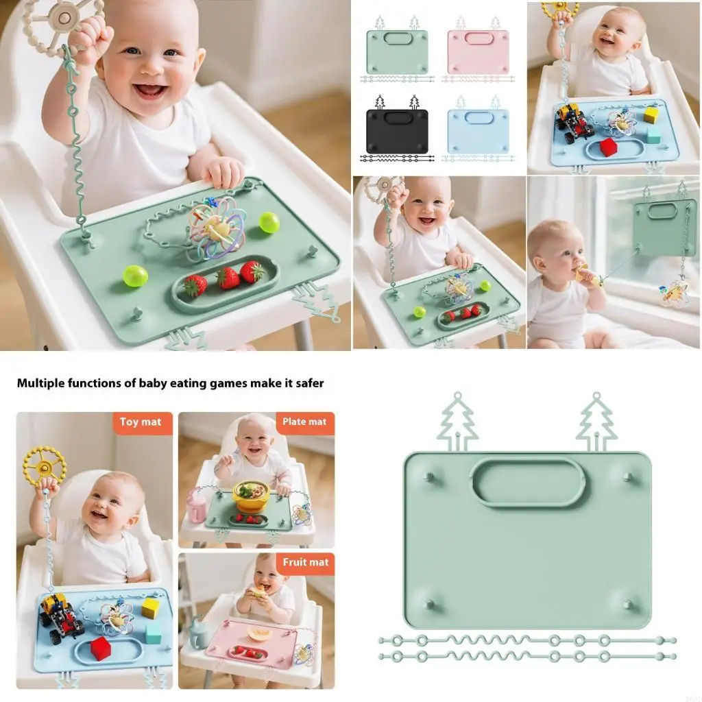 

R66D Travel Friendly Silicone Plactemat с всасывающей чашкой для младенцев Легко блюдо время