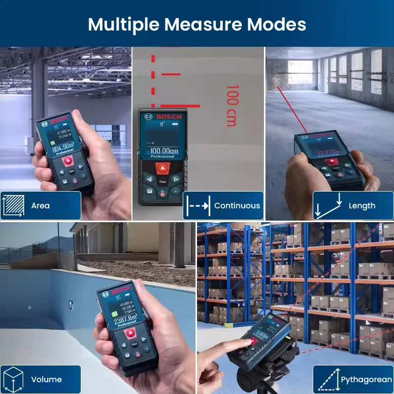 Bosch-Télémètre laser multi-modes GLM 400, distancemètre 40m, haute précision, écran de documents, outils de mesure à bande laser