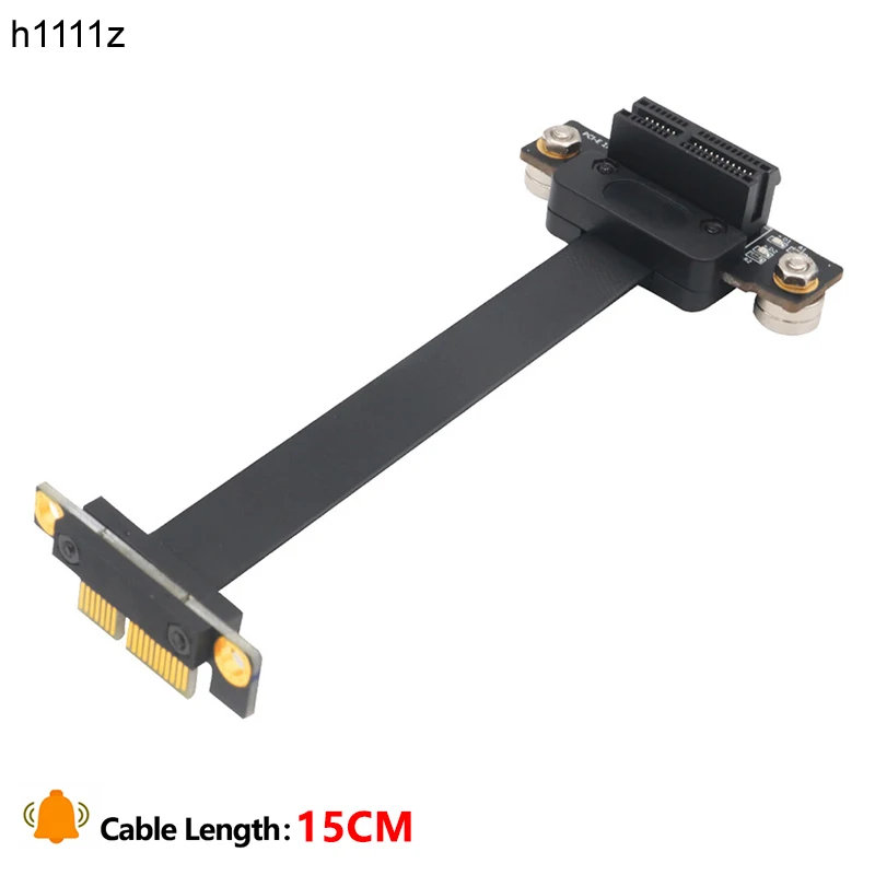 15CM PCI Express 1X Extension Cable with 3.3V 12V Power LED Magnetic Foot Pad Dual 90 Degree Right Angle 8Gbps PCIE 3.0 X1 Riser