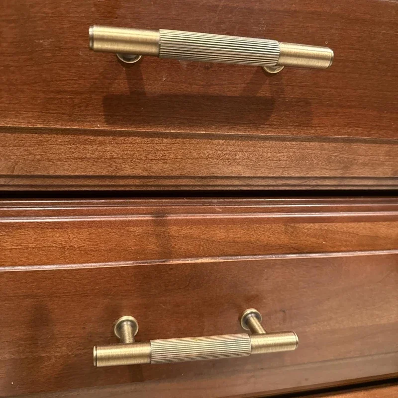 Vintage Furniture Pull Handle Solid Brass Wardrobe Door Handle Antique Brass Cabinet Sideboard Pulls Single-Hole Knob For Drawer