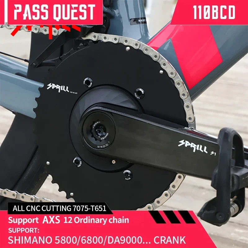 PASS QUEST 110 bcd chainring road bike Narrow wide chainwheel 110bcd double Chain ring for Shimano 5800 6800 DA9000 AXS 11 12s