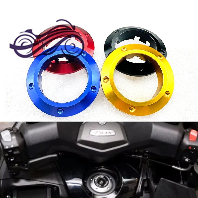 Motorcycle Key Switch Guard Cover Decorative Ring CNC Lock Protection Cap For Yamaha T-MAX530 TMAX530 TMAX500 2013-2015 ﻿