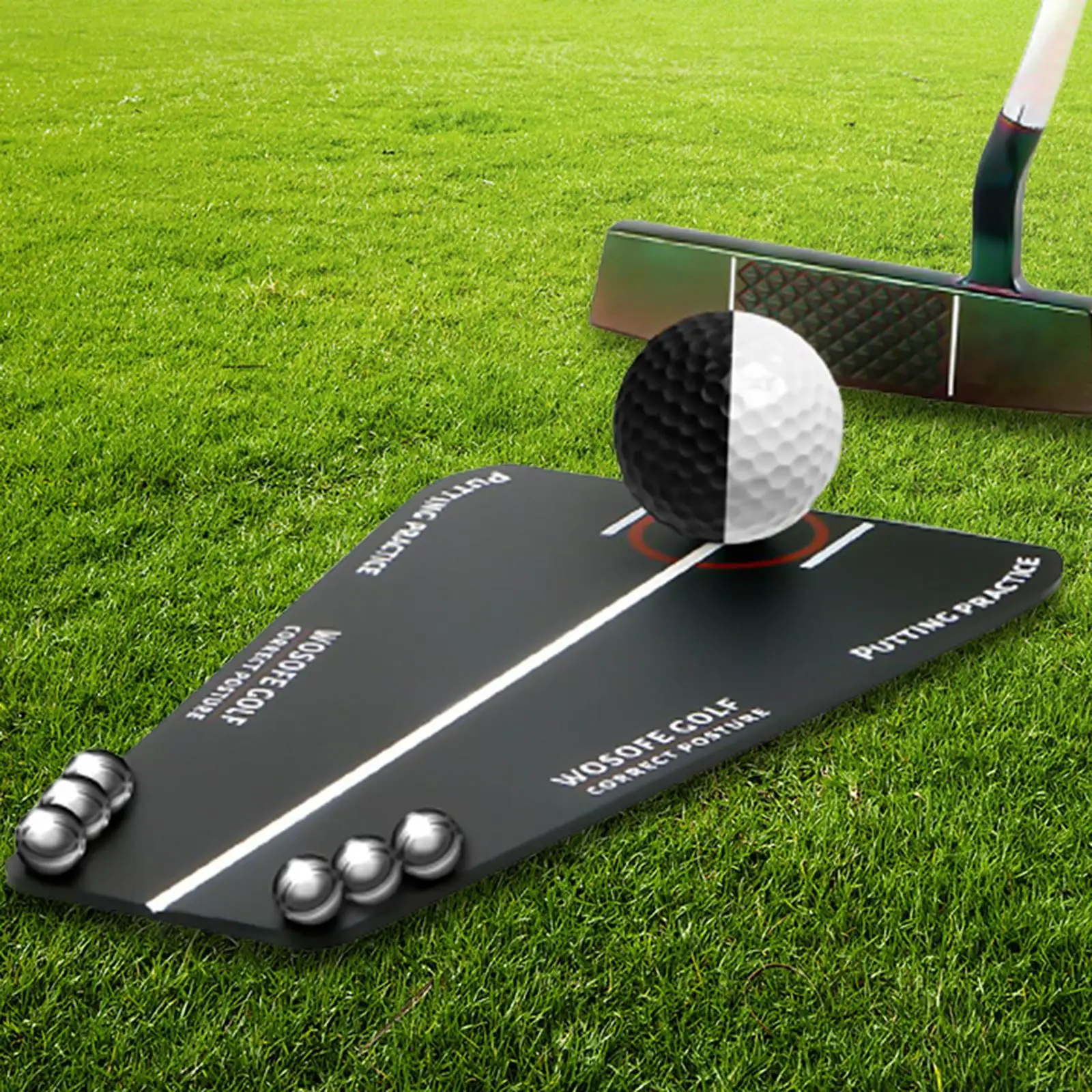

Golf Putter Training Aid Durable Acrylic Alignment Tool Golf Practice Mat for Home Office or Outdoor