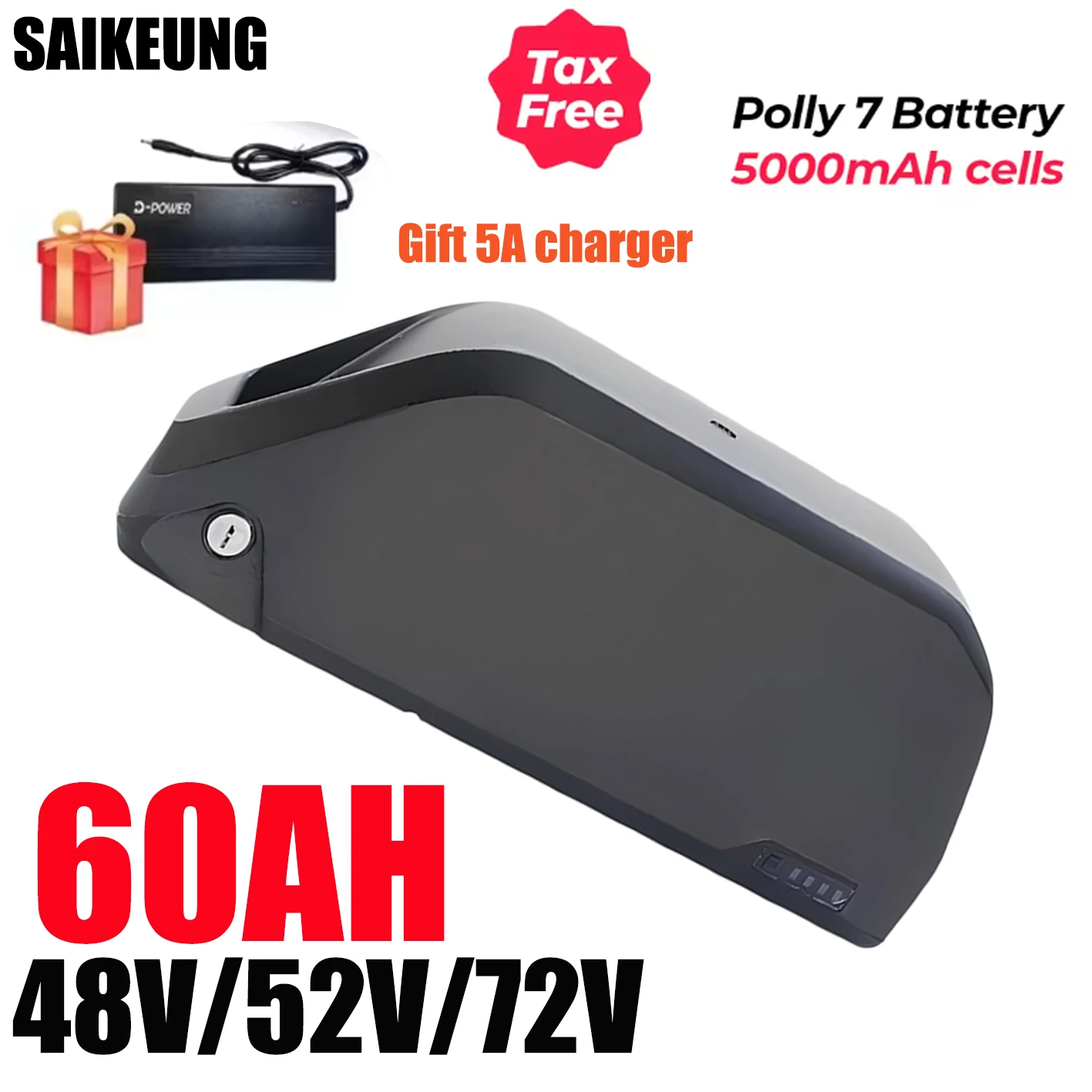Hailong 36v48v52v60v 72v 45ah Electric bike Champ Rider polly7 30 40 50ah60ah Battery 1000w2000w3000w kit E bike Lithium Battery