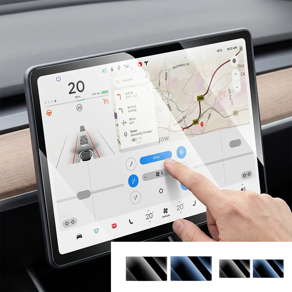 15.4/16 Inch Tempered Glass Screen Protector for Tesla Model Y Juniper Model 3 Highland HD Center Control Film Installation Tool