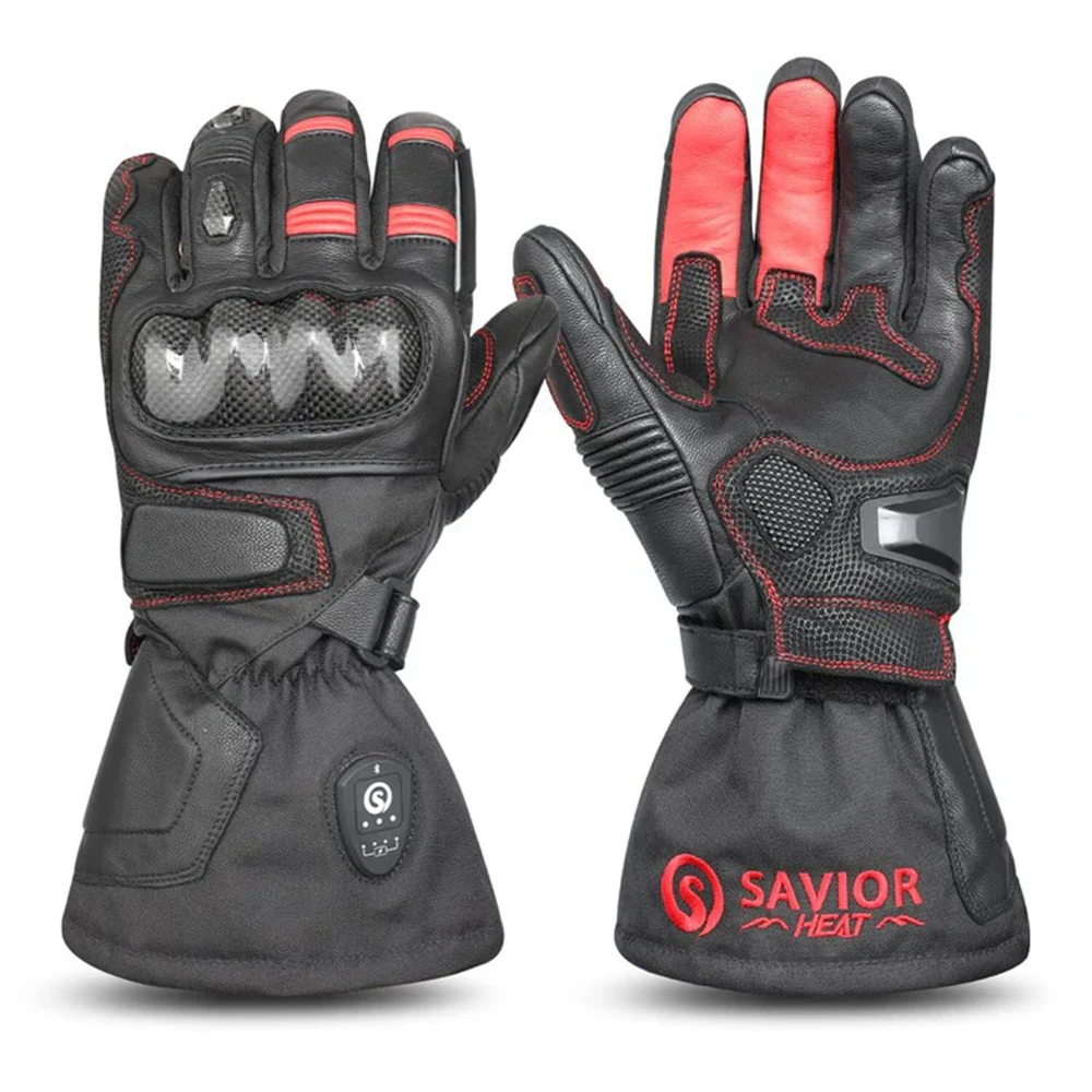 Savior-guantes calefactados con batería para hombre y mujer, manoplas recargables con Bluetooth para motocicleta, resistentes al agua