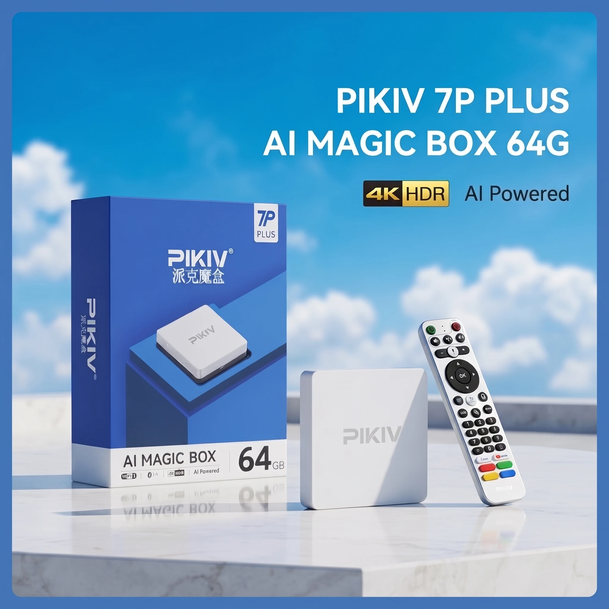 Geniune】2026 New PIKIV 7PLUS TV Box 4GB 64GB with AI Voice