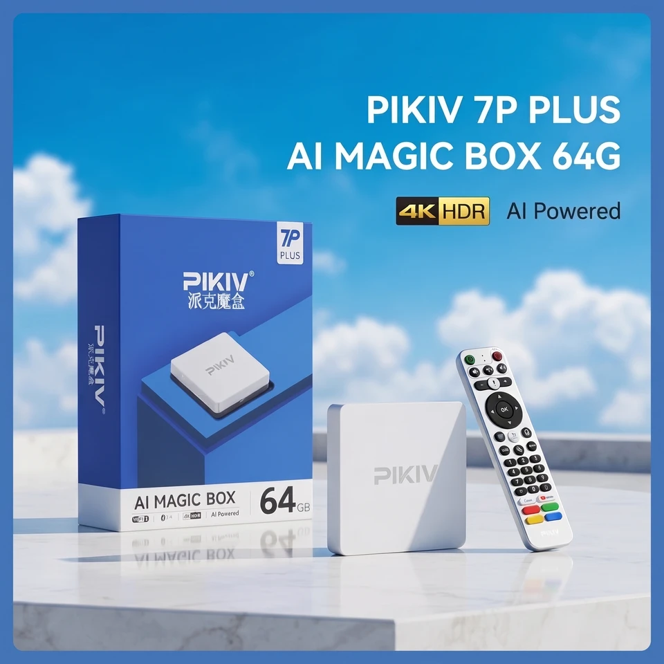 PIKIV 7P PLUS AI MAGIC BOX 本体 Geniune】2026 New PIKIV 7PLUS TV Box 4GB 64GB with AI Voice