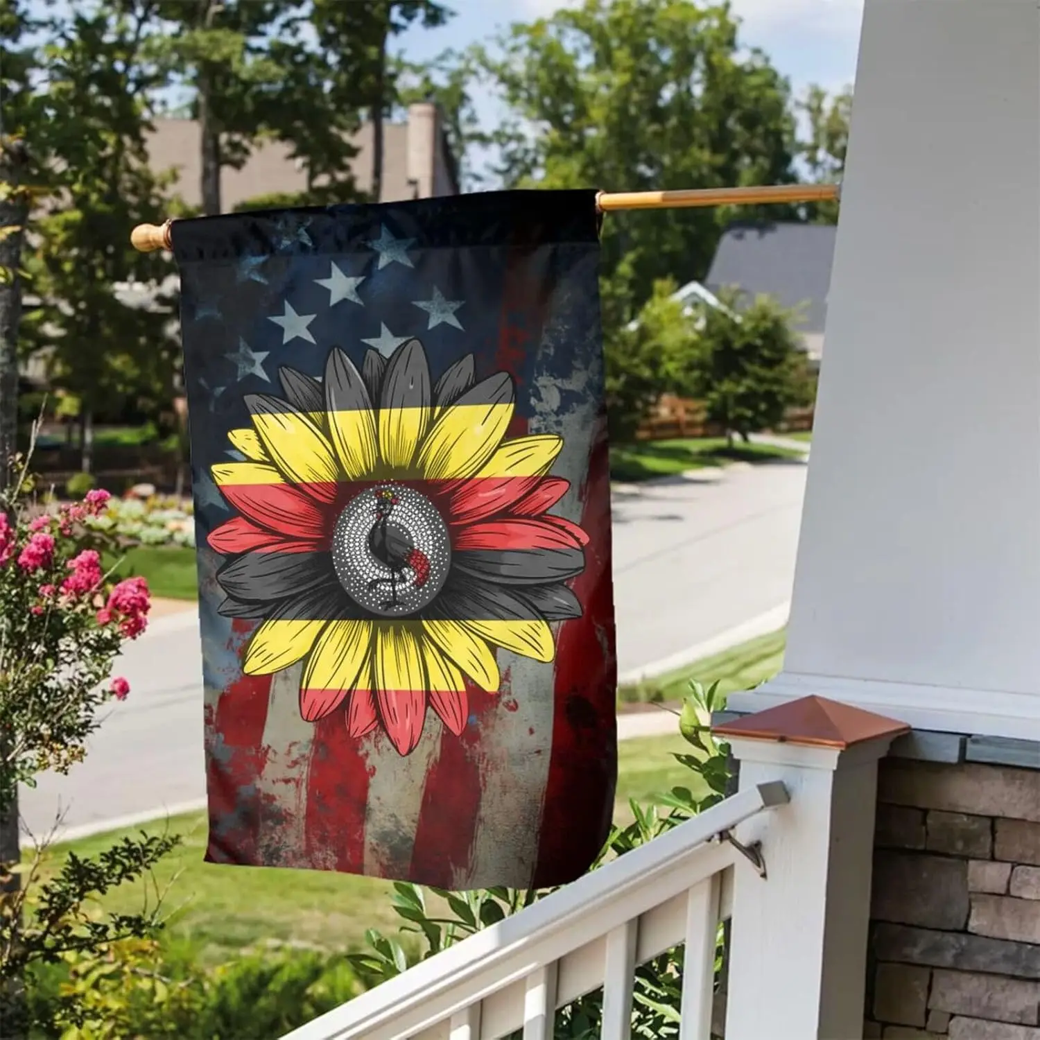 Vintage Sunflower Uganda Flag Ugandan 12x18 Inch Double Sided Garden Flag Welcome Yard Decor Novelty Outdoor Signs5 LLX PPM