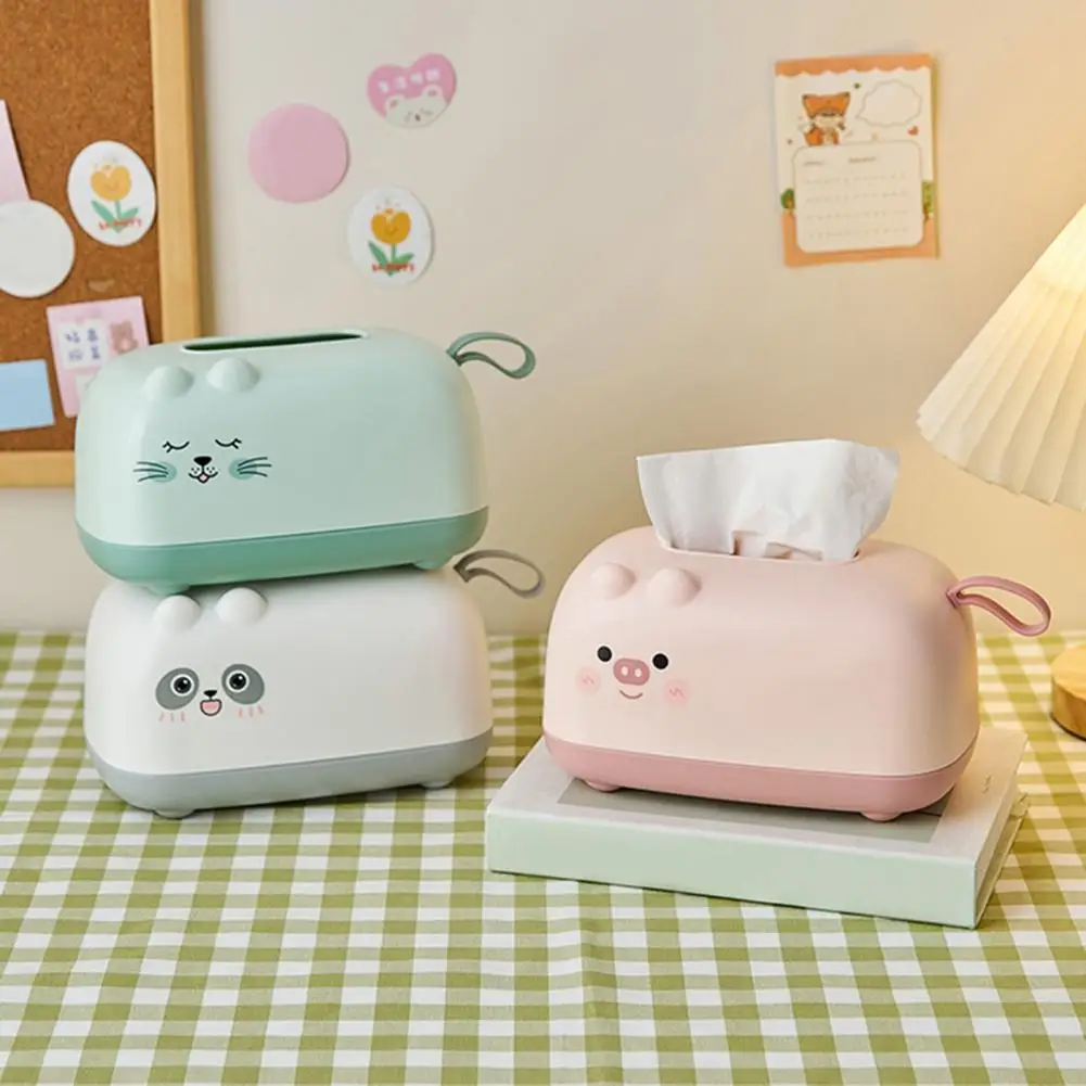 Tissue Dispenser Household Great Capacity Large Caliber Smooth Edge Portable Storage Tissue Cartoon Cute Cat Shape Tissue Holder