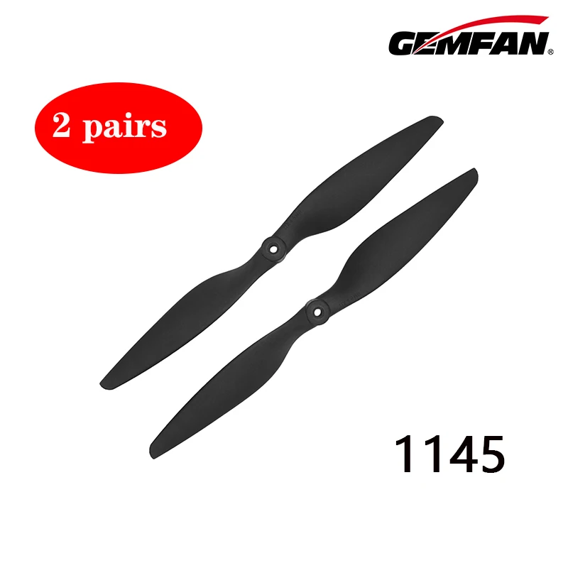 Gemfan Carbon Nylon Propeller 8045 9045 1045 1145 12445 for RC Multirotor Airplane Fixed-Wing （2 Pairs）