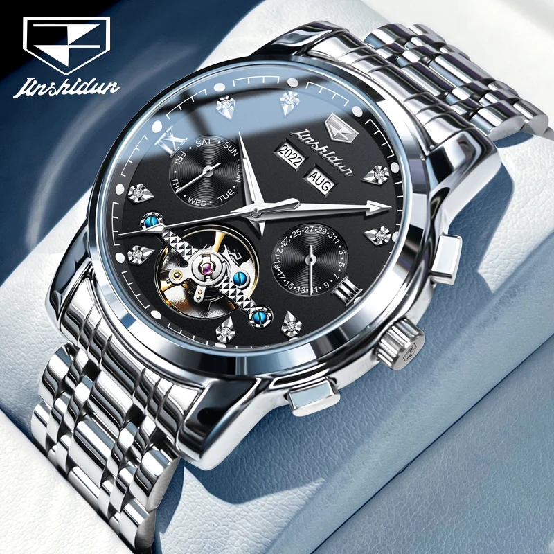 JSDUN Top Brand Multifunction Automatic Mechanical Watches for Men New Original Elegant Wrist Watch Men Casual Fashion Men Watch