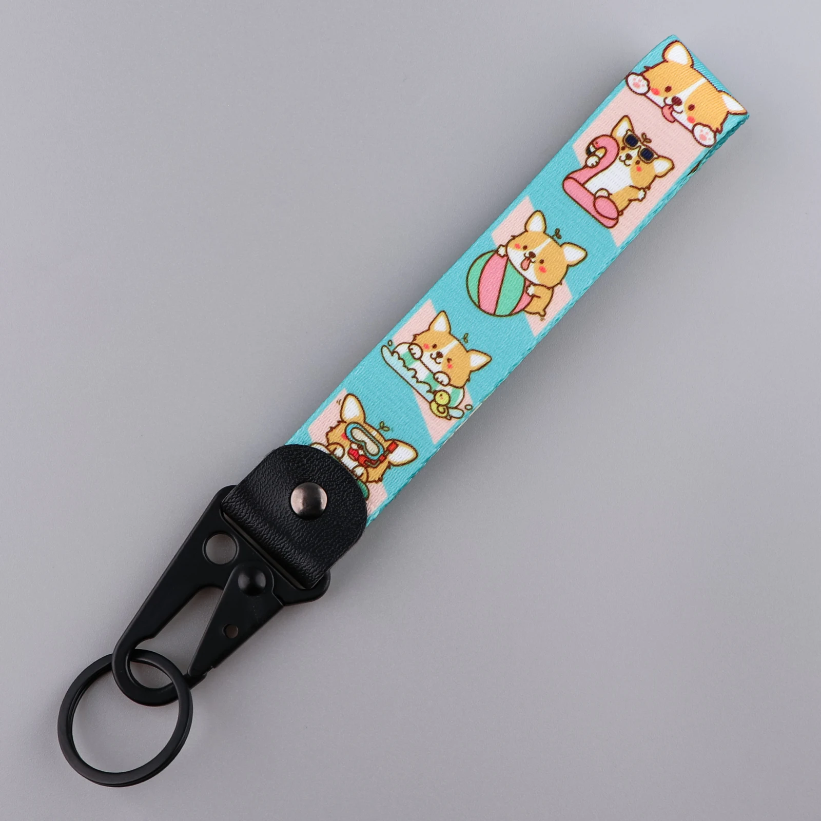 

Cute Cartoon Dog Key Tag Eagle Buckle Car Keychain Key Ring Short Lanyard Key Strap Motorcycle Fashion Accessories Gifts