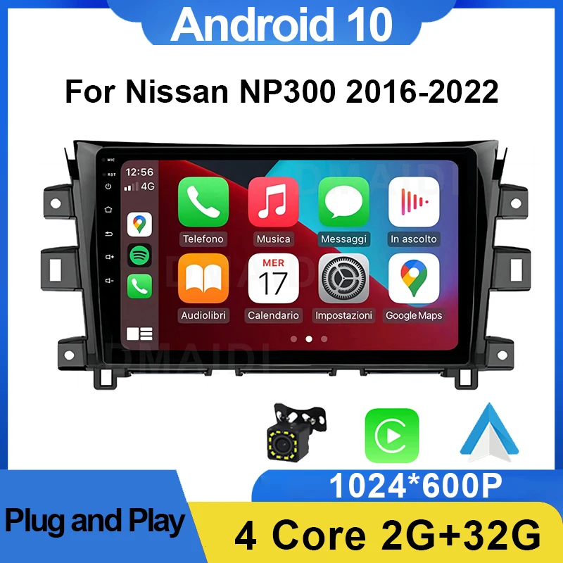 

Android 10 для Nissan Navara Frontier NP300 2016-2022 Автомобильный радиоприемник Мультимедийный видео DVD-плеер GPS-навигация Carplay Auto WIFI